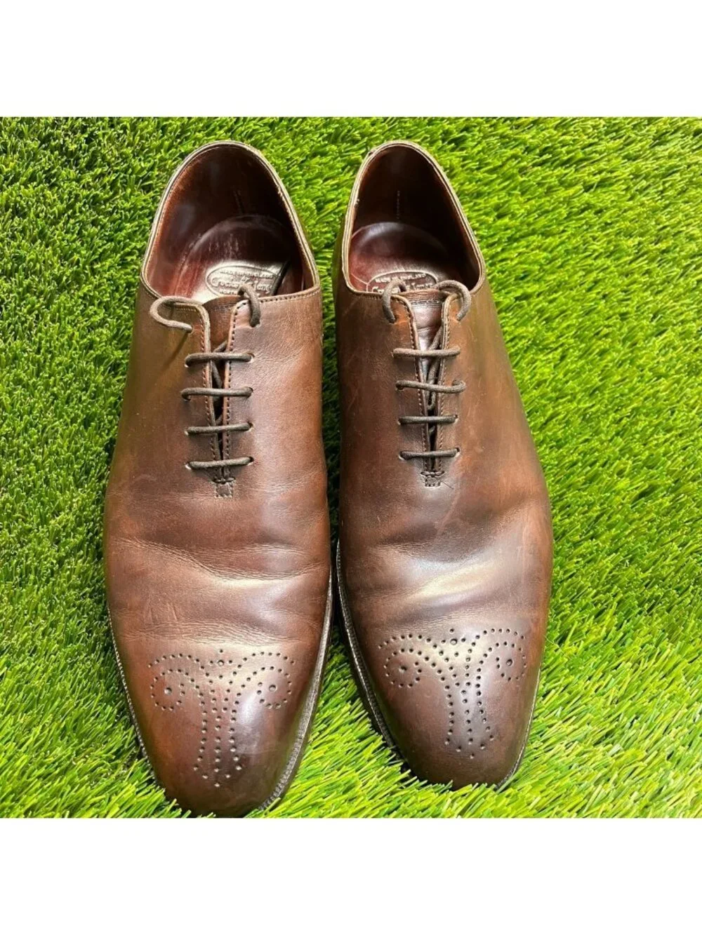 Crockett & Jones Weymouth Mens Size 9.5E Brown Classic Wholecut Oxford Shoes